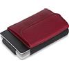 Jaimie Jacobs Nano Boy Pocket mini portafoglio donna con portamonete, porta carte di credito dal design minimalista (Pelle Martellata Rosso)