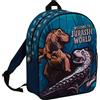 Jurassic World Zaino per ragazzi dinosauro T-Rex, per bambini, ritorno a scuola, borsa pranzo, Blu, Taglia unica