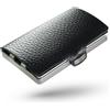 I-CLIP Original Portafoglio Uomo Slim Banconote, Mini Wallet fino a 12 Carte, Ultraleggero 22 gr, Pelle Martellata Nero, Telaio Argento