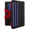 WEST Magic Wallet Portafoglio con Portamonete e Protezione RFID Nero-Rosso | Portafoglio compatto con bande elastiche resistenti per carte e banconote; confezione regalo inclusa.
