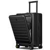 LEVEL8 Trolley Bagaglio a Mano con Tasca Frontale per Laptop, Valigia Trolley Rigido Ultra Leggero in PC Valigie con Chiusura TSA e 4 Ruote Doppie Girevoli, 55CM, 35L, Nero