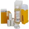Epilwax Kit Ceretta Completo per Depilazione con Cera - Include 4 Cartucce Roll-on in cera miele, Scaldacartucce, 100 strisce e olio cerante
