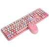 GOTOTOP Tastiera Wireless, 2.4 Ghz 104 Tasti Design Vintage per Macchina da Scrivere Tastiera Wireless Tastiera Bluetooth con Mouse Tastiera Meccanica da Gioco per Windows, PC, Laptop(Colore misto rosa)