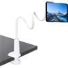 CLM-Tech Collo Di Cigno Supporto per 4-11 pollici Tablet PC's e Smartphones, flessibile regolabile Braccio per letto, scrivania e altro ancora, 78cm lungo, bianco