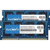 TECMIYO 8GB Kit (2X4GB) DDR3 1066MHz / 1067MHz RAM PC3-8500 PC3-8500S 1.5V CL7 204 Pin 2RX8 Sodimm Dual Rank Non-ECC Unbuffered RAM di Memoria Ideale per l'aggiornamento di Notebook
