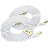 BUSOHE Cat 8 Cavo Ethernet 3M 2 Pezzi, Rete LAN Alta Velocità 40Gbps Piatto
