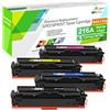 GREENPRINT [con chip] 4 confezioni 216A cartucce toner compatibili W2410A W2411A W2412A W2413A 1050 pagine per nero e 850 pagine per CMY per HP Color Laserjet Pro M155a M155nw MFP M182n M182nw M183fw
