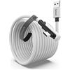 Syntech Cavo Link 6 Metri Compatibile con Meta/Oculus Quest 3S 3/2/Pro und Pico 4/Pro Accessori, Trasferimento Dati PC ad Alta Velocità, Link Cavo USB 3.0 a USB C per Visore VR e PC da Gioco, Bianco