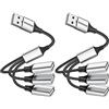 MOGOOD Sdoppiatore USB 2.0 1 Maschio a 3 Femmine, Cavo Multiporta Intrecciato per Ricarica e Trasferimento Dati, Compatibile Laptop, PC, Smart TV, Stampanti, Dispositivi USB