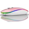 Uiosmuph G12 Mouse senza fili Slim Computer Portatile Ottico Wireless Mouse con Ricevitore Nano Mouse USB per PC/Tablet/Laptop (Rosa)