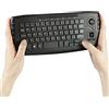 Fonicer Mini Tastiera Wireless da 2,4 Ghz con Rotella di Scorrimento del Mouse Trackball per PC, Pad, Xbox 360, Ps3, Google Android TV Box, Htpc, Iptv, Telecomando, Struttura X,Layout Italiano ‎QWERTY