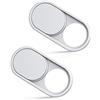imluckies Webcam Cover per MacBook PRO, Laptop, MacBook Air, iMac, iPad, PC, iPhone, Ultra Sottile e Scorrevole Coperchio della Fotocamera in Metallo, Bianco [2 Pezzi]