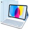 Lielax per iPad 10a Generazione Tastiera Custodia 10.9"2022, Italiano QWERTY Rimovibile Bluetooth Tastiera,Slim10.9 pollici custodia con tastiera, Custodia con Supporto Pencil per 10a Gen 2022-Blu