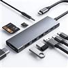 GKEAPZA HUB USB C, Adattatore USB C a 4K HDMI,3 USB 3.0,PD 60W,SD/TF,3.5mm Jack,Dati USB-C3.0,Compatibile con Macbook Pro Air M2 M1 2023, Steam Deck, Galaxy S23, iPad Pro 2022, XPS 15