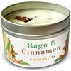 Chandelita Candele Profumate alla Salvia e Cannella con Cera di Soia per Meditazione, Rilassamento, Guarigione dei Chakra, Armonia Spirituale e Atmosfera Autunnale - Candela Profumata