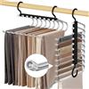 WEKIWGOT 9 in 1 Grucce Pantaloni, 2 Pezzi Appendino Multifunzionali a Cremagliera Salvaspazio per Organizzare Armadi, Pantaloni per Donne e Uomini, Jeans, Reggiseni, Sciarpe e Cravatte (Nero)
