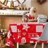KP HOME Tovaglia Plastificata Rettangolare - Scandinavo Inverno Tovaglia Natalizia 200x140 Rosso Disegno Natalizio Natale Tovaglia Cerata - Impermeabile Facile Pulizia Plastica Rettangolare