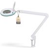 Lumeno LED lampada d'ingrandimento 7213GN con lente in vero vetro da 127 mm, lampada da lavoro e cosmetica, per estetista, hobbisti, ausilio alla lettura, 3 diottrie verde