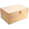 Generic Scatola di legno con coperchio, scatola decorativa in legno, 30 x 20 x 13,5 cm, scatola in legno naturale, scatola per ricordi e regali