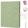 Boic Lino Album Fotografico Scrapbook, Vintage Album Foto 10x15 Fai da Te Scrapbooking 60 Pagine Nere, Regalo Matrimonio Regali Originali Compleanno Natale (Verde)