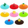 OSDUE Coperchio Della Tazza in Silicone, 8 Pezzi Coperchi Tazza Silicone Riutilizzabile Copri Tazza Rotondi, Coperchio in Silicone Alimentare per Caffè, Boccale di Birra, Tazza, Tazze Tè Ecc (Frutta)
