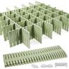 GIAK Divisori per Cassetti Separatori per Cassetti Regolabili 16 PCS Verdi Organizer per cassetti per Organizzatore per Cassetti per Ufficio Bagno Cucina o Camera da Letto organizzatore cassetti