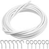 Chstarina 4m Filo per Tende Bianco Cavo per Tende Corde per Tende Filo in Voile Multiuso con 6 Pezzi Ganci e 6 Pezzi Golfari Curtain Wire