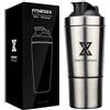 X SIM FITNESSX Fitness Sport Bottle Shaker per Proteine Acciaio Inox in Acciaio da capacità 700ML/591ML+200ML (591ML+200MLcontenitore proteico)