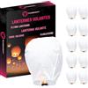 TellementHappy™ Lanterne Cinesi Volanti Giganti 90x60cm, 100% Biodegradabili Carta di Riso, Sky Lanterns Bianche - 10 Pezzi