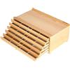 MEEDEN - Scatola portaoggetti per artisti, con 6 cassetti, portatile, pieghevole, multifunzione, in legno di faggio, con scomparti e cassetti per pastelli, matite, pennelli, timbri
