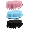 Omtofo Paquete de 3 Spazzola per Corpo in Silicone, 2 in 1 Spazzola Shampoo, Spazzola Da Bagno in Silicone, Per Massaggio Alla Testa, Esfoliante, Delicata, Schiuma Bene, Facile Da Pulire