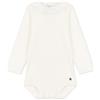 Petit Bateau A05Q1, Body con colletto a maniche lunghe Bimba 0-24, Bianco Marshmallow, 6 mesi