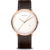 BERING Uomo Analogico Quarzo Classic Orologio con Cinturino in Pelle di vitello Cinturino e Vetro zaffiro 11139-564