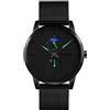 TONSHEN Uomo Orologio Fashion Design Semplice Acciaio Inossidabile Analogico Quarzo Fase Lunare Orologi da Polso (Verde)