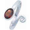mantraroma Anello in argento 925 con pietra rossa granata regolabile, pietra preziosa, vero argento sterling da donna, regalo