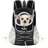 Pawaboo Zaino Trasporto Cani Gatti, Zaino Traspirante Regolabile per Cane e Cuccioli, Guinzaglio di Sicurezza, Trasportino da Viaggio Cani Gatti, Marsupio per Cani di Piccola Taglia e Gatti,S, Nero