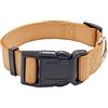 AITODOS TA AiTodos® Collare Cani - Marrone, Nylon, Regolabile, Traspirante, Resistente ai Morsi, Collare per Cani Circonferenza del collo Consigliata: 35-54 cm, Larghezza: 2,5 cm