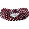 COAI Bracciale da Donna con Perle di Granato e Labradorite, Bracciale Pietre Dure da Donna Multistrato