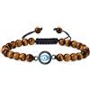 COAI Bracciale Occhio di Allah con Perline di Occhio di Tigre Pietra Semipreziosa da Uomo e da Donna, Bracciale Malocchio Unisex 18cm