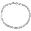 Amberta Bracciale da Donna in Argento Sterling 925 Lunghezza 20 cm: Sfere Perline Effetto Diamantato 3.5 mm