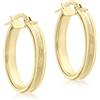 Carissima Orecchini creoli ovali rigati da donna in oro giallo 9 ct