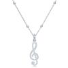 WANDA PLATA Collana Chiave di Violino Ciondoli Musica, Musicali Nota Musicale da Donna Ragazza Argento 925, Gioielli Musica Catena 40cm +5 cm Estensione Regalo Gioiello idee regalo anniversario