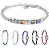 inSCINTILLE Bracciale Uomo Acciaio Simboli Nautica Rosa dei Venti, Regolabile 18-22 cm, Confezione Regalo Inclusa, Braccialetto Acciaio Inox, Bracciali Uomo (Bandiere Nautiche, Argento)