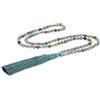 COAI Gioiello Unisex in 108 Perle Mala in Amazzonite Annodate a Mano, Collana per Meditazione 8mm