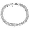 Amberta Bracciale Bizantino Unisex in Argento Sterling 925: 19 cm - Design Rotondo