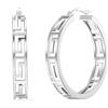 LeCalla Orecchini a cerchio in argento sterling 925 con motivo a chiave greca | Orecchini a cerchio leggeri e medi con motivo a parete greca ritagliata per donna - 30 mm