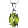 JewelryPalace Ovale 1.7ct Naturale Verde Peridot Birthstone Solitario Pendente Collana 925 Sterling Argento 45cm