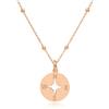 WANDA PLATA Collana con Ciondolo Bussola da Donna in Argento 925 Placcato in Oro Rosa, Gioielli, Rosa dei Venti