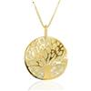 forme di Lucchetta - Ciondolo Medaglia Albero della Vita in Oro Giallo, Regalo Originale con Catenina Veneziana 45cm ridimensionabile 42cm, Collane d'Oro Vero per Regalo Donna Ragazza