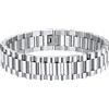 U7 Bracciale da uomo a catena orologio in acciaio inossidabile lunghezza 22cm bracciale acciaio uomo largheza 15 mm colore argento con confezione regalo